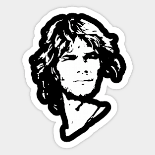 Patrick Swayze Retro White Sticker